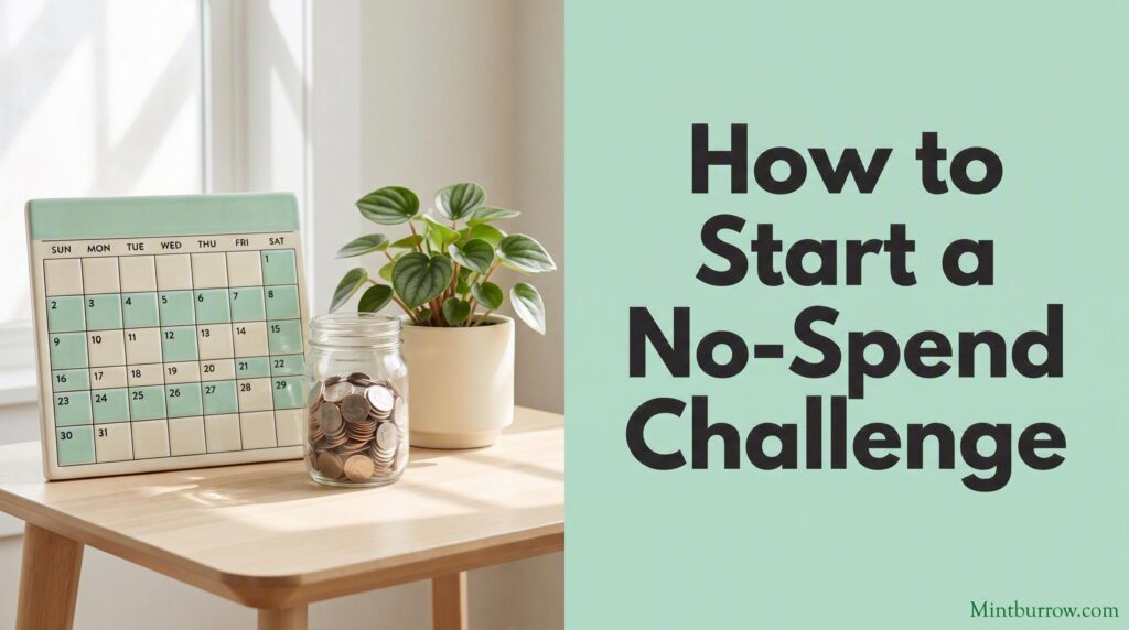 How to start a no-spend challenge calendar with a jar of coins